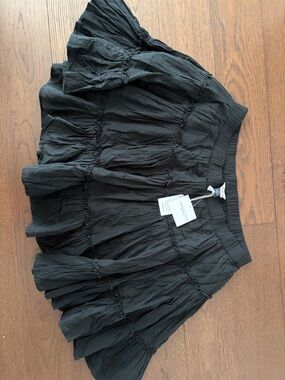 American Eagle Outfitters Black Tiered Ruffled Mini Skirt